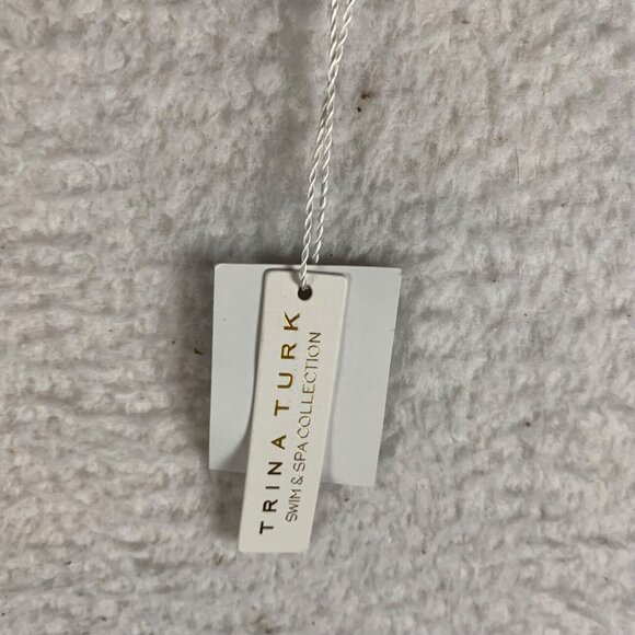 Trina Turk Womens Adeline Metallic Bandeau Navy Bikini Swim Top Size 14 NWT 9940 - Picture 2 of 8